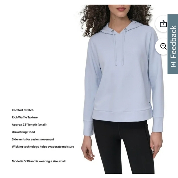 (5)Dkny Women's Waffle Hoodie - Picture 1 of 5